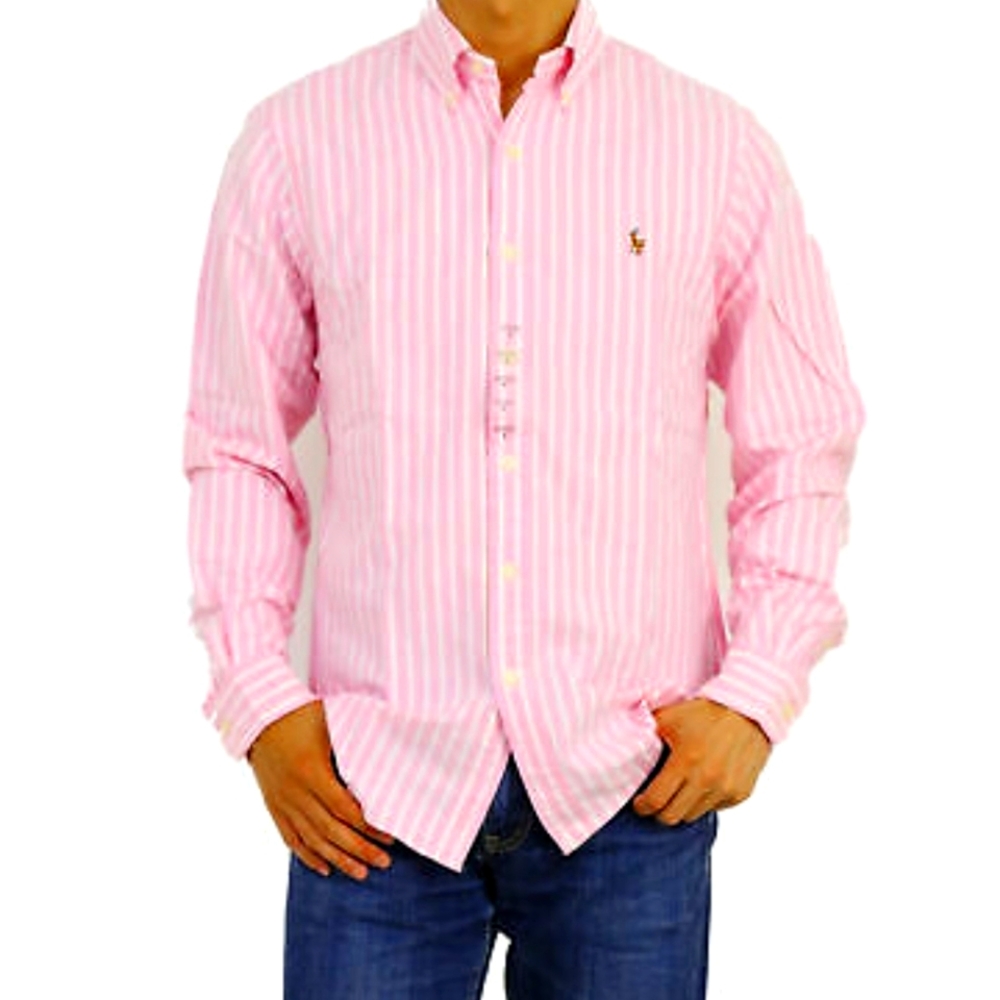 Ralph Lauren men's Blake pink striped shirt